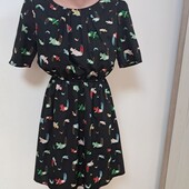 Сукня в принт папуги на підкладці