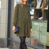 Оливкова (хакі) повсякденний, кежуал сукня жіноча з віскози від Esmara в смужку розмір 40 евро