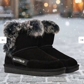 Красивые Детские угги Натур.кожа+плотный мех 33,34,35,36,37р