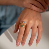 Каблучка нержавіюча сталь позолота 17р