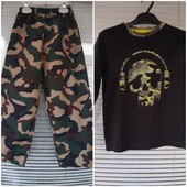 Крутезний наборчик. Легенькі штанці+ реглан на 5-6 років в ідеалі