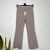 Брюки в гусину лапку коричневого кольору