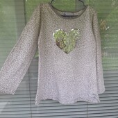 Чудовий фірмовий реглан з паєтками на 7-9 років