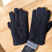 Фирменные замшевые мужские перчатки на теплой овчине р. L(9)