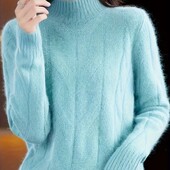Шикарный, теплый свитер, джемпер, р.xxl, наш 48-54, светло-голубой