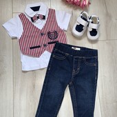 Святковий комплект фірмових речей з пінетками на 6місяців.