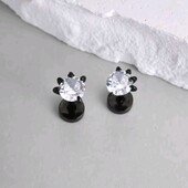 Готичні сережки цвяшки з кігтями, циркони, медсталь, готика, унісекс