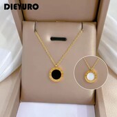 Підвіска з нержавіючої сталі, римські цифри, циферблат, кулон, намисто для жінок, ланцюжок