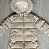 F&F теплая стёганая куртка /пальто с капюшоном еврозима на девочку рост 98/104см