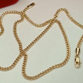 Великолепная цепочка 50 см, панцирное плетение.Позолота 585 пробы 18К.