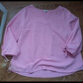 Блуза у клітинку, ПОГ 63 см, 100% бавовна, відмінний стан