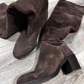 Сапоги-ботфорти із натуральної замші 37 р