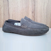 Нові натуральні замшеві чоловічі туфлі, лофери, сірі мокасини, літо, весна, осінь, р. 41