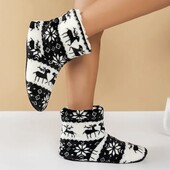 Ультрам’які зимові капці-чобітки з новорічним візерунком 38-39р