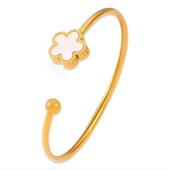 Золотий браслет з титанової сталі з п'ятьма листами конюшини клевер 10