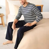 Арт.1081 піжама чоловіча/комплект для дому лонгслів + штани(фланель) livergy євро розмір L 52/54.