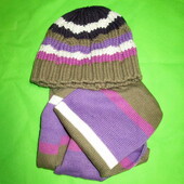 Яркий набор для девочки, шапочка/шарфик/весна-очень