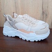 Німецькі жіночі кросівки, кеди бежеві з білим на платформі, літо демі, р. 39