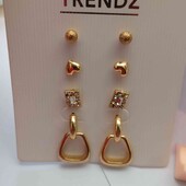 Набір сережок Trendz "Шик у деталях" — 4 пари