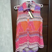 Розпродаж!!!Брендовая шифоновая блуза-туника с удлиненной спинкой р.12-14 или 14-16 одна на выбор.