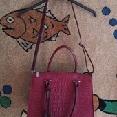 ❤️Брендовая темно вишнёвая выполнена из лаковой эко-кожи вместительная новая❤️ Италия