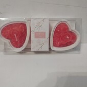 ❤️Красивый Набор свечек форма сердце 2 шт в подсвечниках❤️