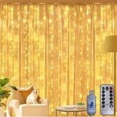 Світлодіодна гірлянда-завіса USB 200 led 3x2 м з пультом колір теплий білий