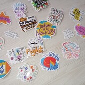 10шт. Вінілові Наклейки, стікери з надихаючими цитатами