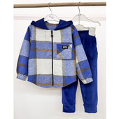 Костюм дитячий кашемір клітинка + велюр 86-158р кольори