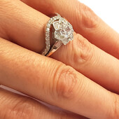 Стильна двійна каблучка 19 розміру