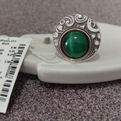 Яскрава масивна каблучка з улекситом 17,5 розмір.Оеклмендую