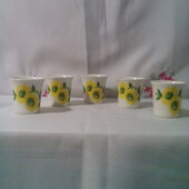 Гарненькі перламутрові порцелянові стопочки 5 шт. Ціна за всі. Багато різних лотів.