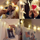 Светодиодная гирлянда с прищепками ,10 led,2м( батарейки)