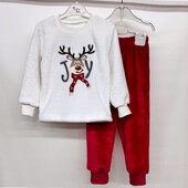 Піжама дитяча вельсофт вишивка 98-158 кольори