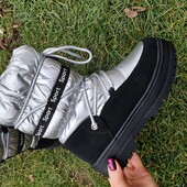 Зимові дутіки чоботи черевики сапоги дутики дівчинка 33 34 35 36 37р. 21,6-24,2см