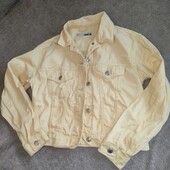 Topshop uk8, кастомізована вкорочена джинсовка з унікальним розписом вручну