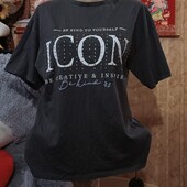 ❤️Брендовая натуральная серая со стразами трикотаж футболка новая❤️Турция.Пог.106-132.Бавонна100%