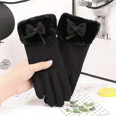 Дуже милі мякенькі рукавиці з бантиками на утеплені, 2 кольори на вибір