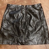 Модная юбка экокожа лак со змейкой, высокая посадка на С-М новое состояние