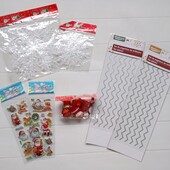 Лот новорічний_ підвіски та наклейки