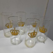 Стаканы 6 штук и 2 фужера