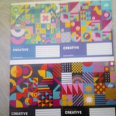 Зошит 3 шт на 36 аркушів у клітинку 2468 геометрия