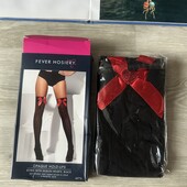 Плотные Чёрные чулки с бантами