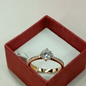 Шикарное кольцо с алпанитом и дорожками фианитов. Размер 17. Позолота 585 пробы 18 К.