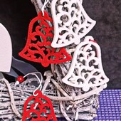 4 шт. Фетровые подвески колокольчики. Германия