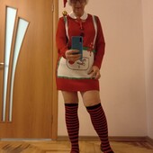 Прикольный карнавальный теплый костюм, свитер, гольфы и шапка