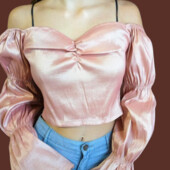 Ефектна топ-блуза з атласним блиском (M/L)