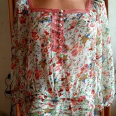 Шифонова блузка з широкими рукавами