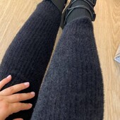 Теплые женские лосины альпака в рубчик