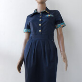 Красиве синє плаття з кольоровими вставками 44 розмір (38 євророзмір)